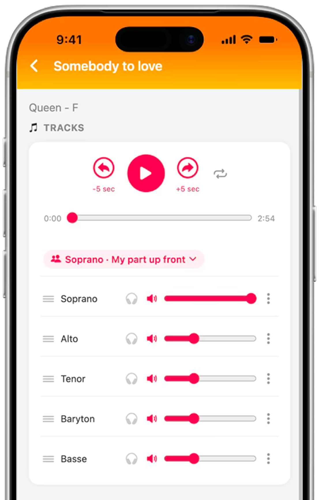Default mix screenshot: Soprano, my part up front